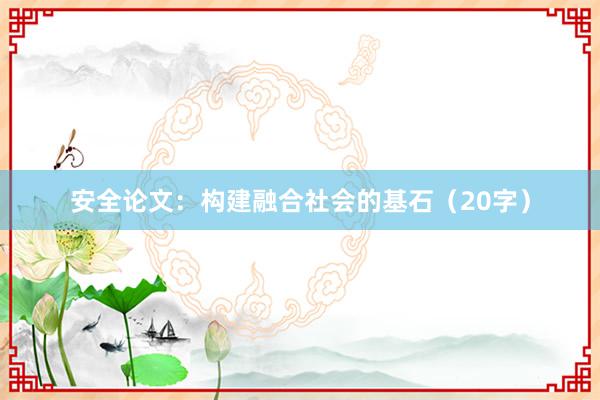 安全论文：构建融合社会的基石（20字）
